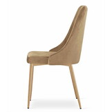 Eetkamerstoel IMOLA - 3 stuks - bruin - 88x49,5x55,5 cm - fluwelen bekleding