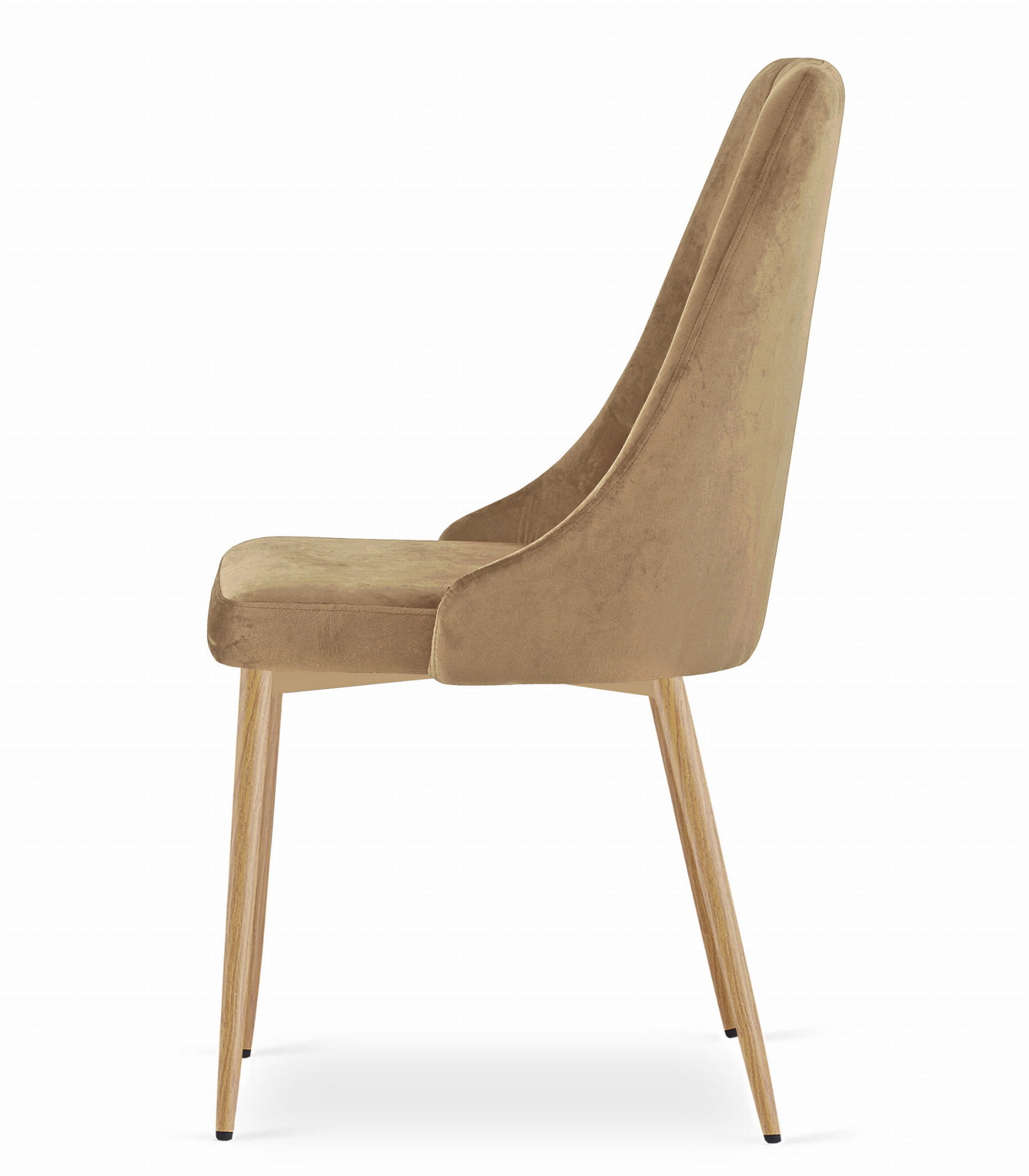 Eetkamerstoel IMOLA - 3 stuks - bruin - 88x49,5x55,5 cm - fluwelen bekleding