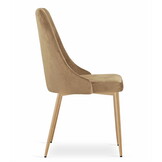 Eetkamerstoel IMOLA - 3 stuks - bruin - 88x49,5x55,5 cm - fluwelen bekleding