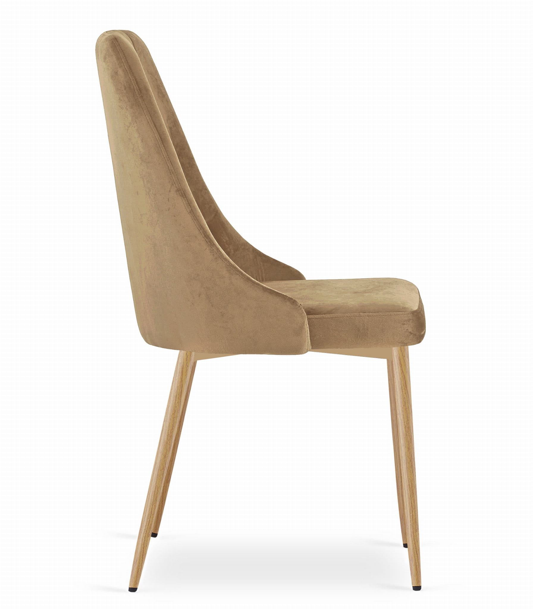 Eetkamerstoel IMOLA - 3 stuks - bruin - 88x49,5x55,5 cm - fluwelen bekleding