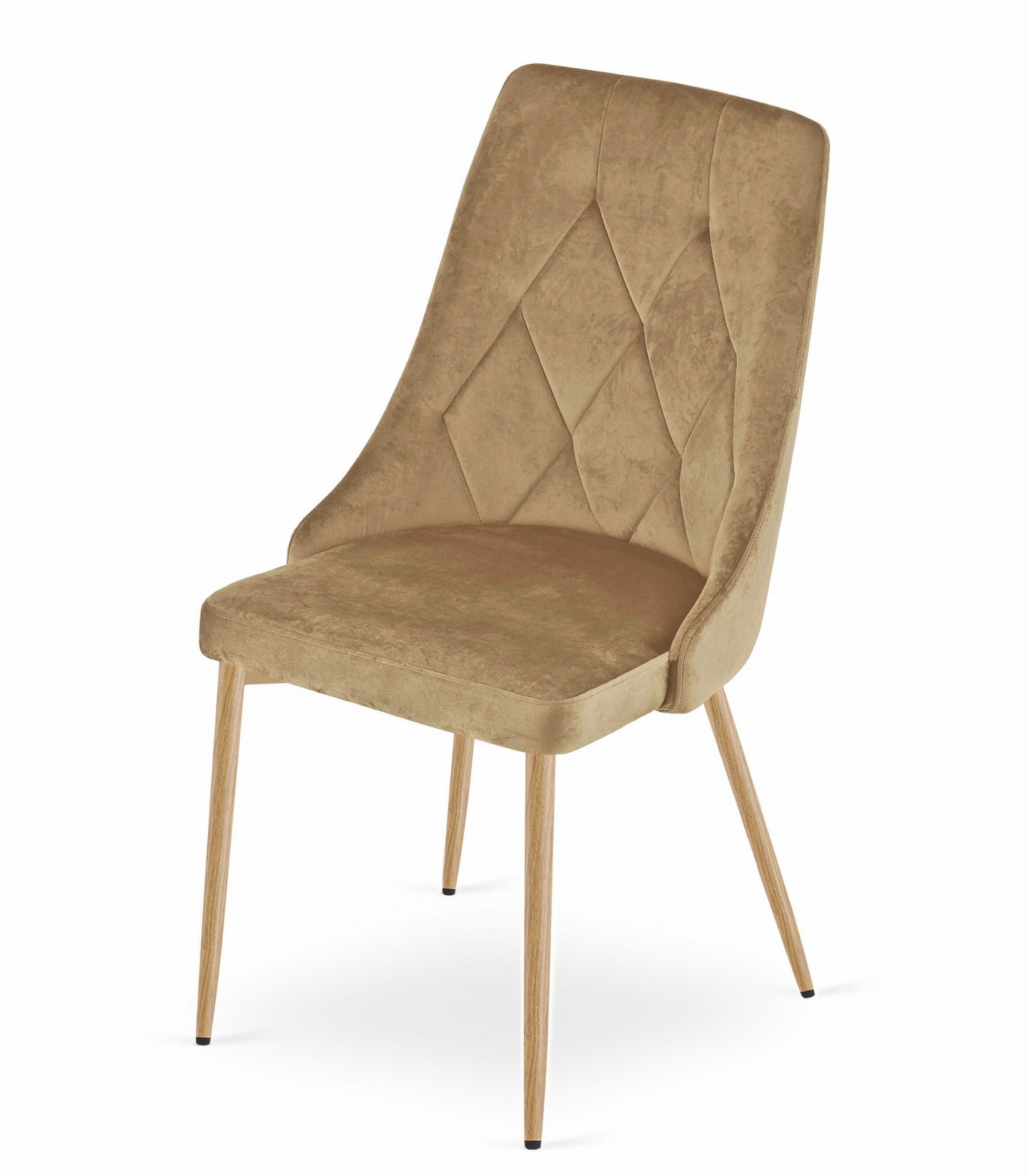 Eetkamerstoel IMOLA - 3 stuks - bruin - 88x49,5x55,5 cm - fluwelen bekleding