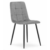 Eetkamerstoel KARA - lichtgrijs - 87x45x50.5 cm - fluweel