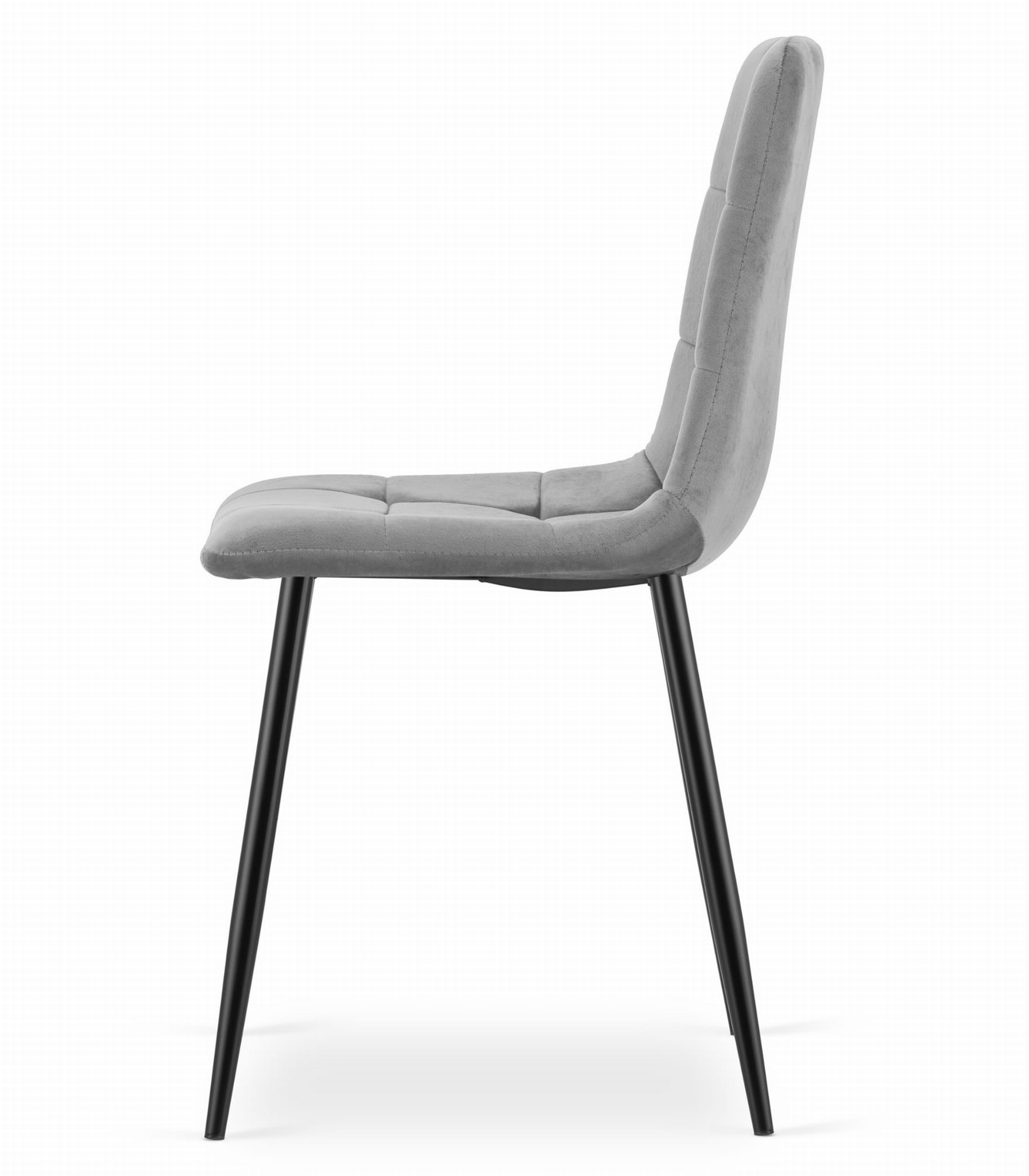 Eetkamerstoel KARA - lichtgrijs - 87x45x50.5 cm - fluweel