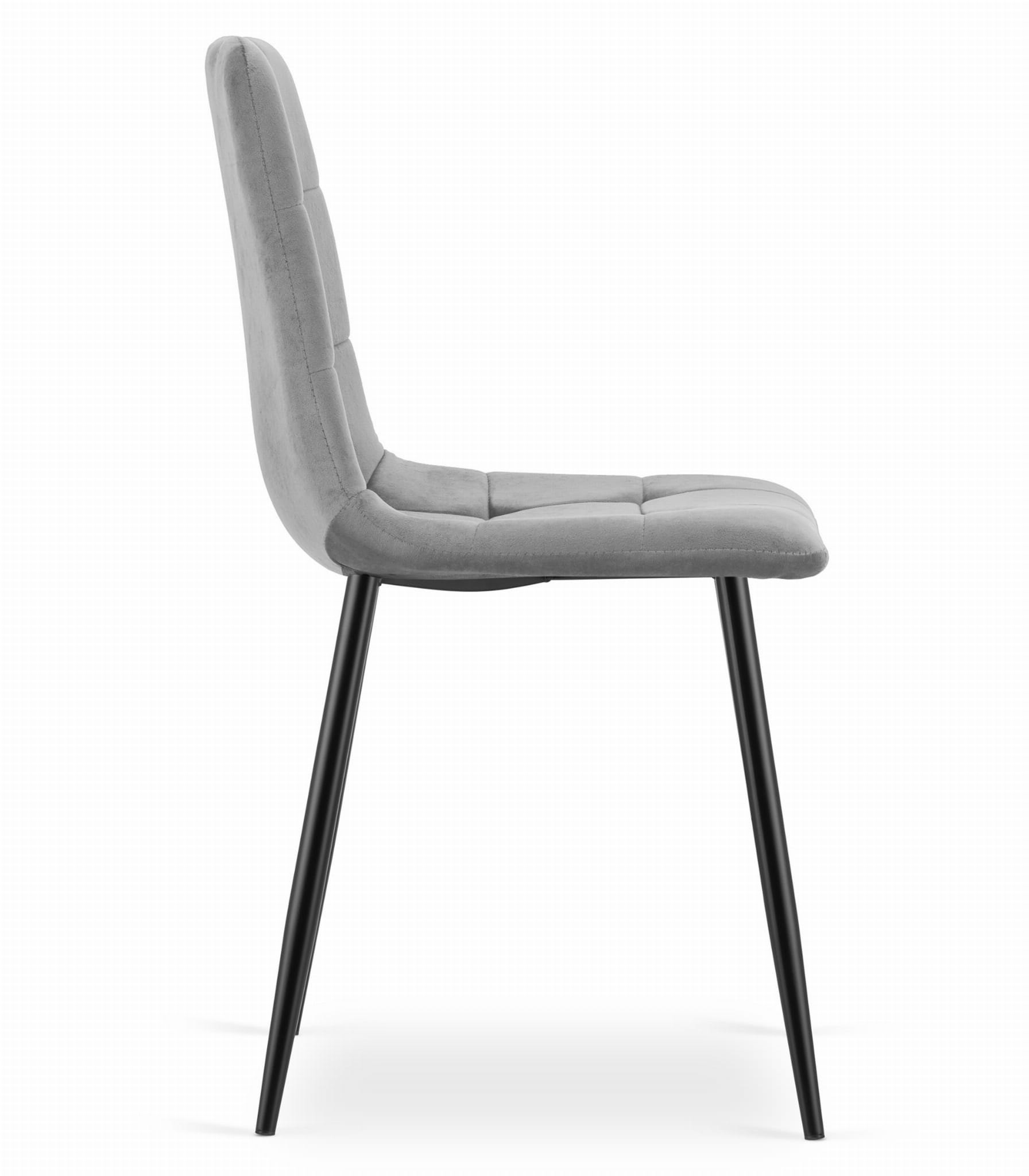 Eetkamerstoel KARA - lichtgrijs - 87x45x50.5 cm - fluweel
