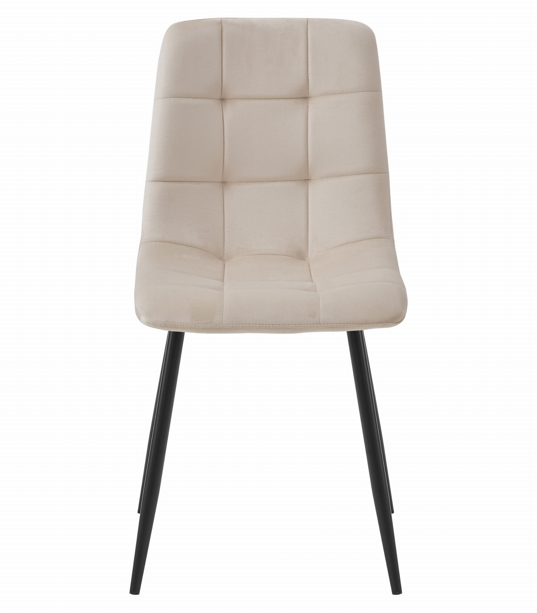 Eetkamerstoel KARA - 2 stuks - beige - fluwelen bekleding - 87x45x50.5 cm