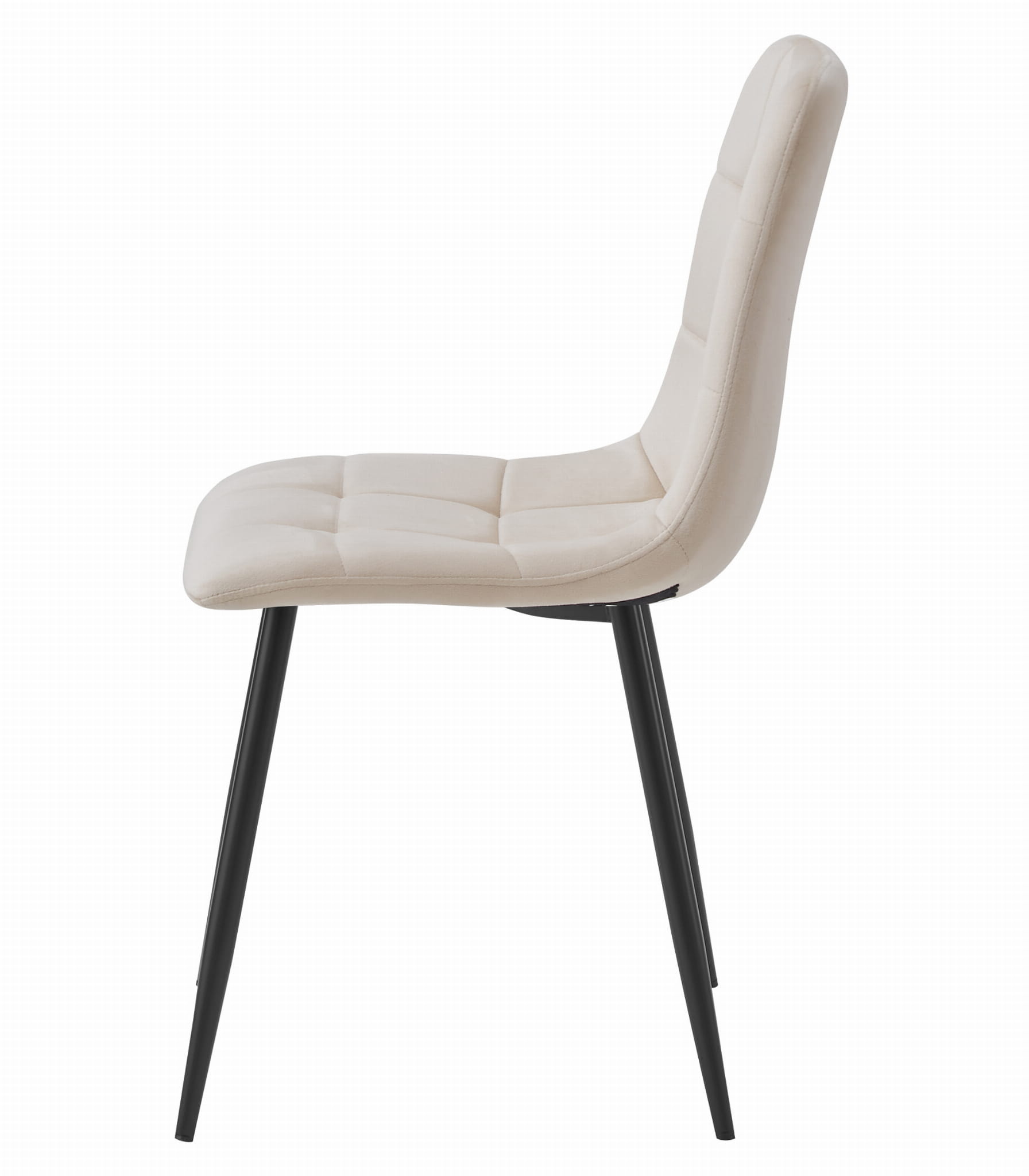 Eetkamerstoel KARA - 2 stuks - beige - fluwelen bekleding - 87x45x50.5 cm