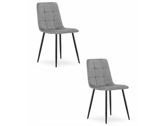 Eetkamerstoel KARA - 2 stuks - lichtgrijs - 87x45x50.5 cm