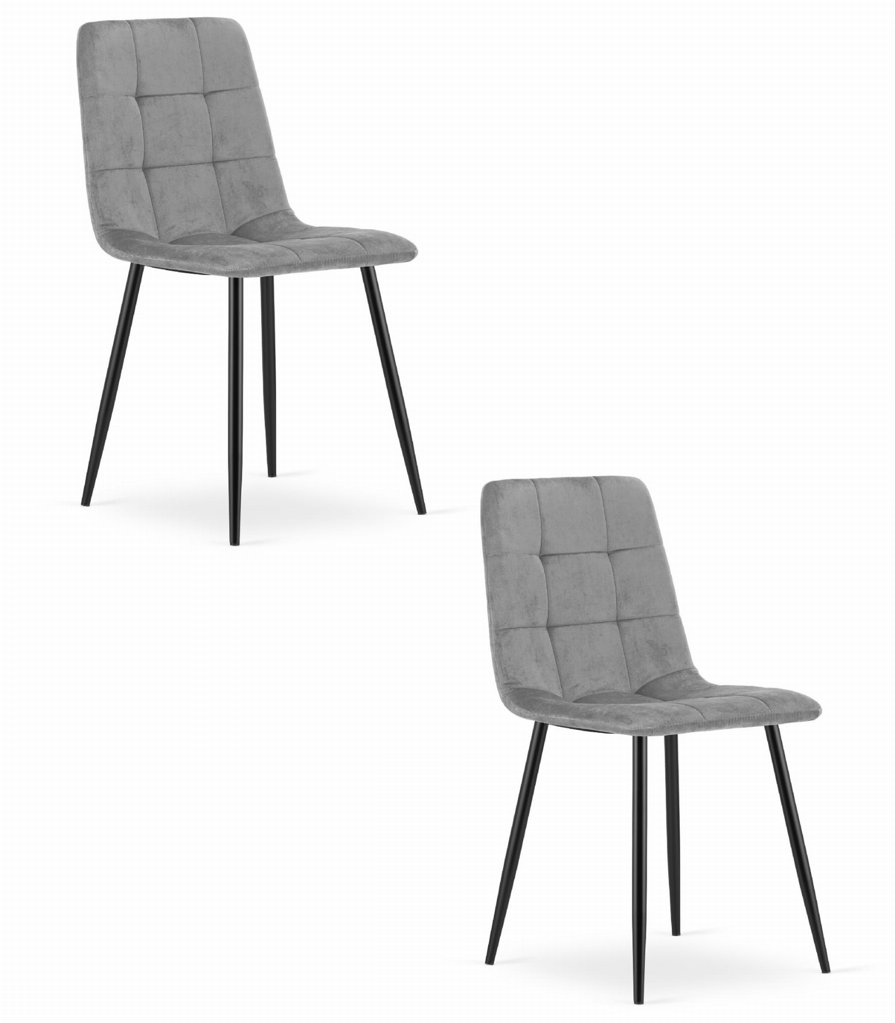 Eetkamerstoel KARA - 2 stuks - lichtgrijs - 87x45x50.5 cm