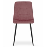 Eetkamerstoel KARA - 4 stuks - donkerroze - fluwelen bekleding