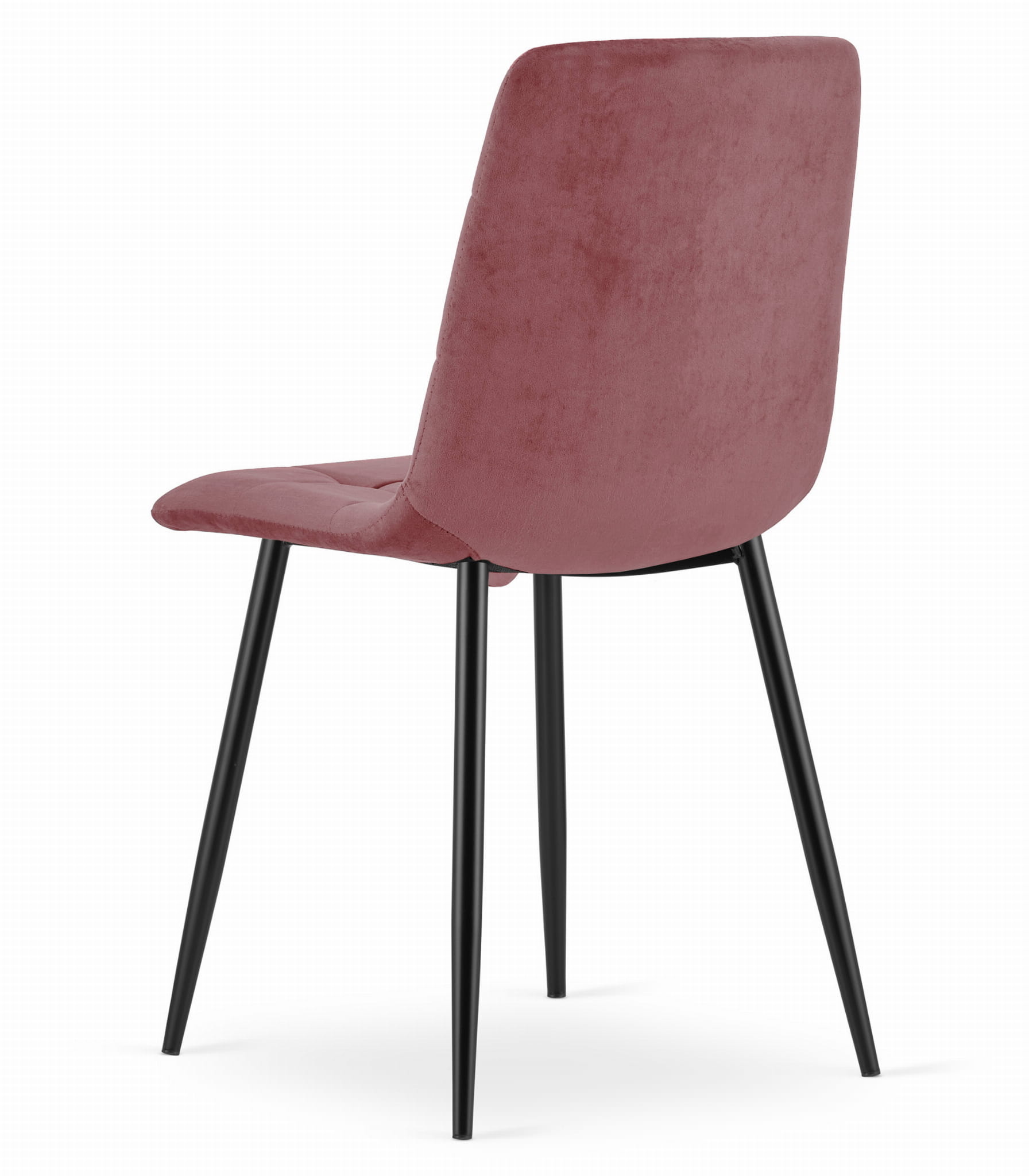 Eetkamerstoel KARA - 4 stuks - donkerroze - fluwelen bekleding