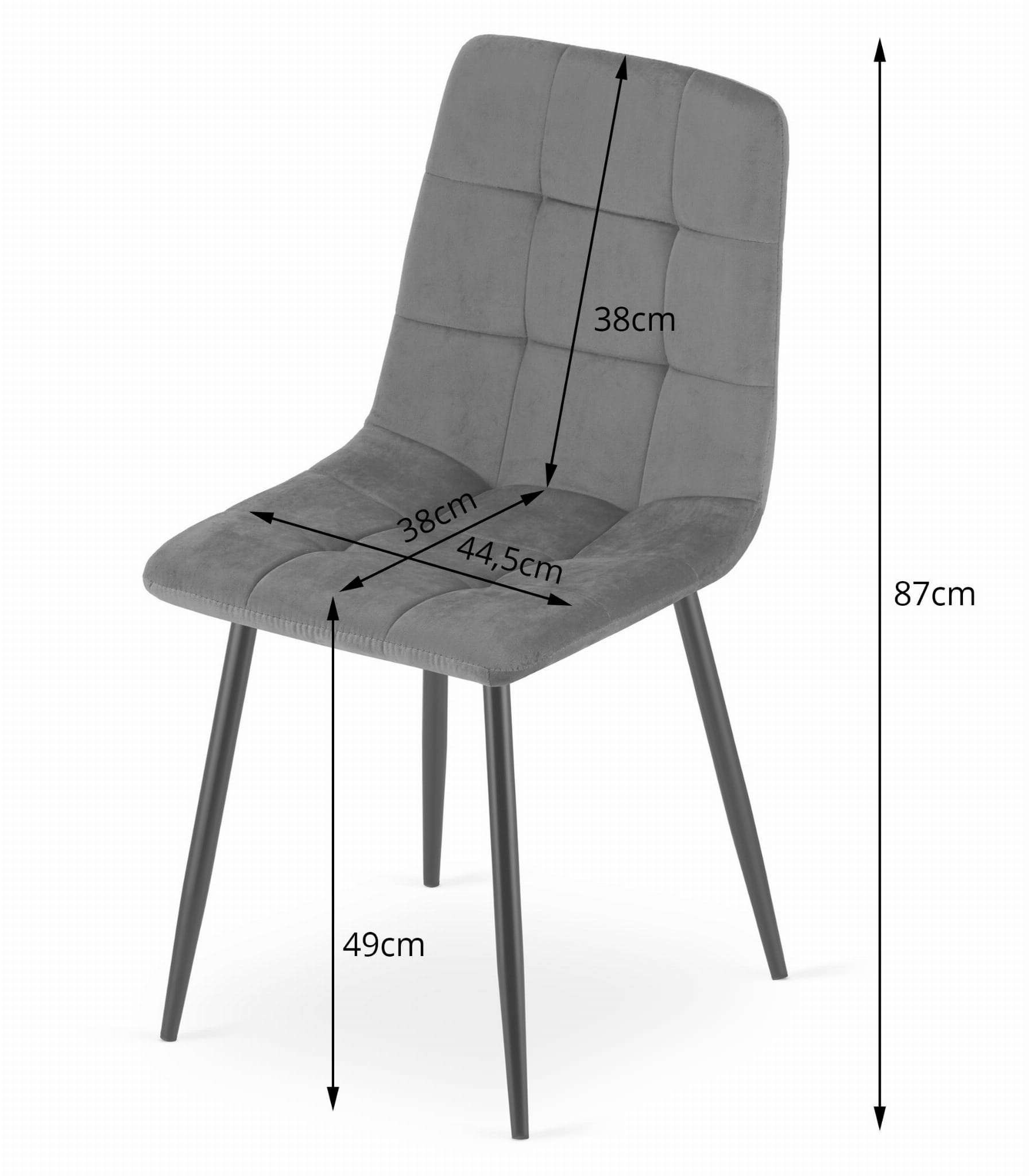 Eetkamerstoel KARA - 4 stuks - donkerroze - fluwelen bekleding