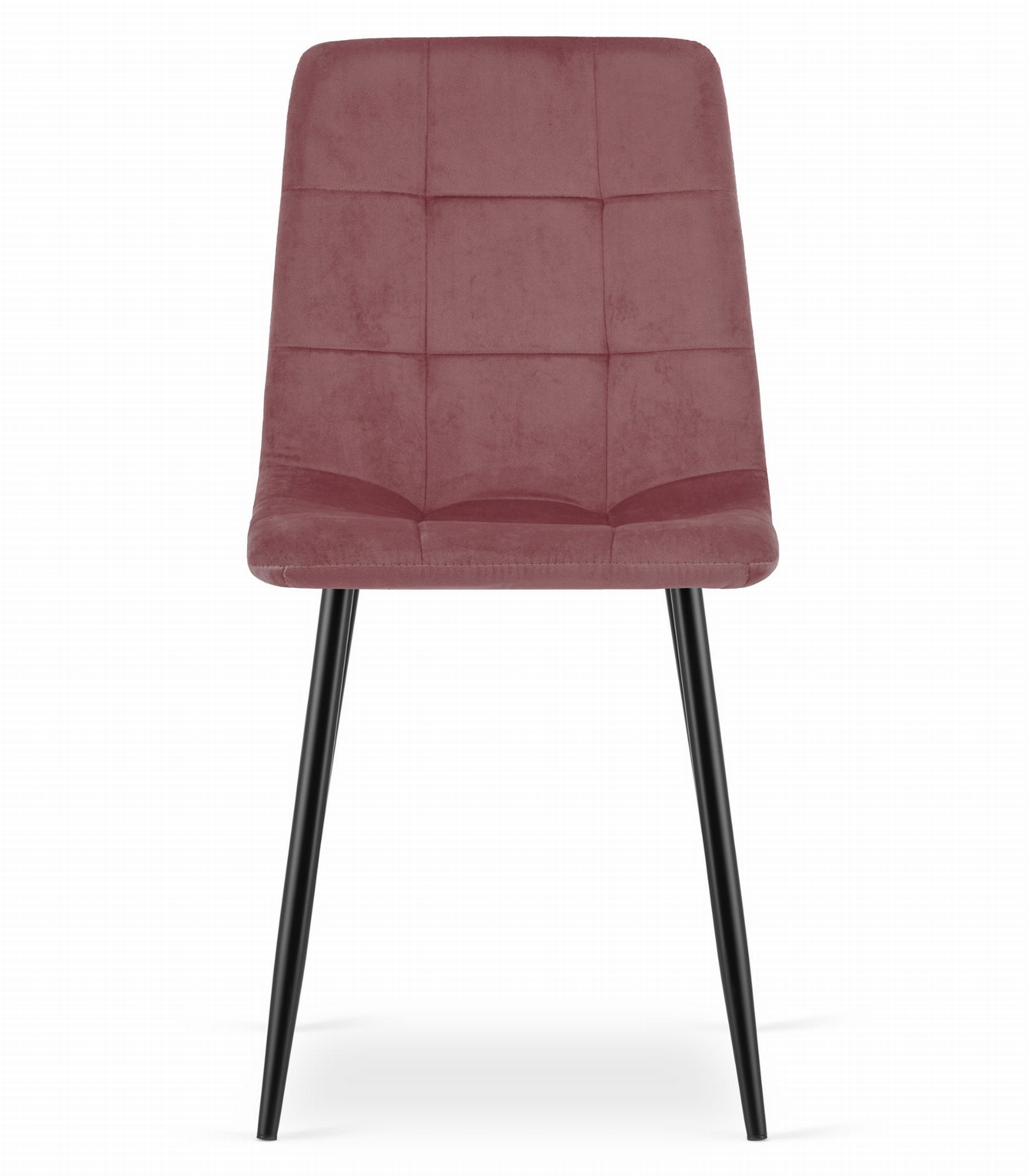 Eetkamerstoel KARA - 4 stuks - donkerroze - fluwelen bekleding