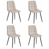 Eetkamerstoel KARA - 4 stuks - beige - fluwelen zitvlak
