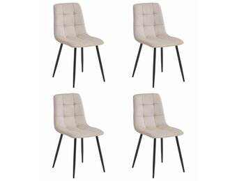 Eetkamerstoel KARA - 4 stuks - beige - fluwelen zitvlak