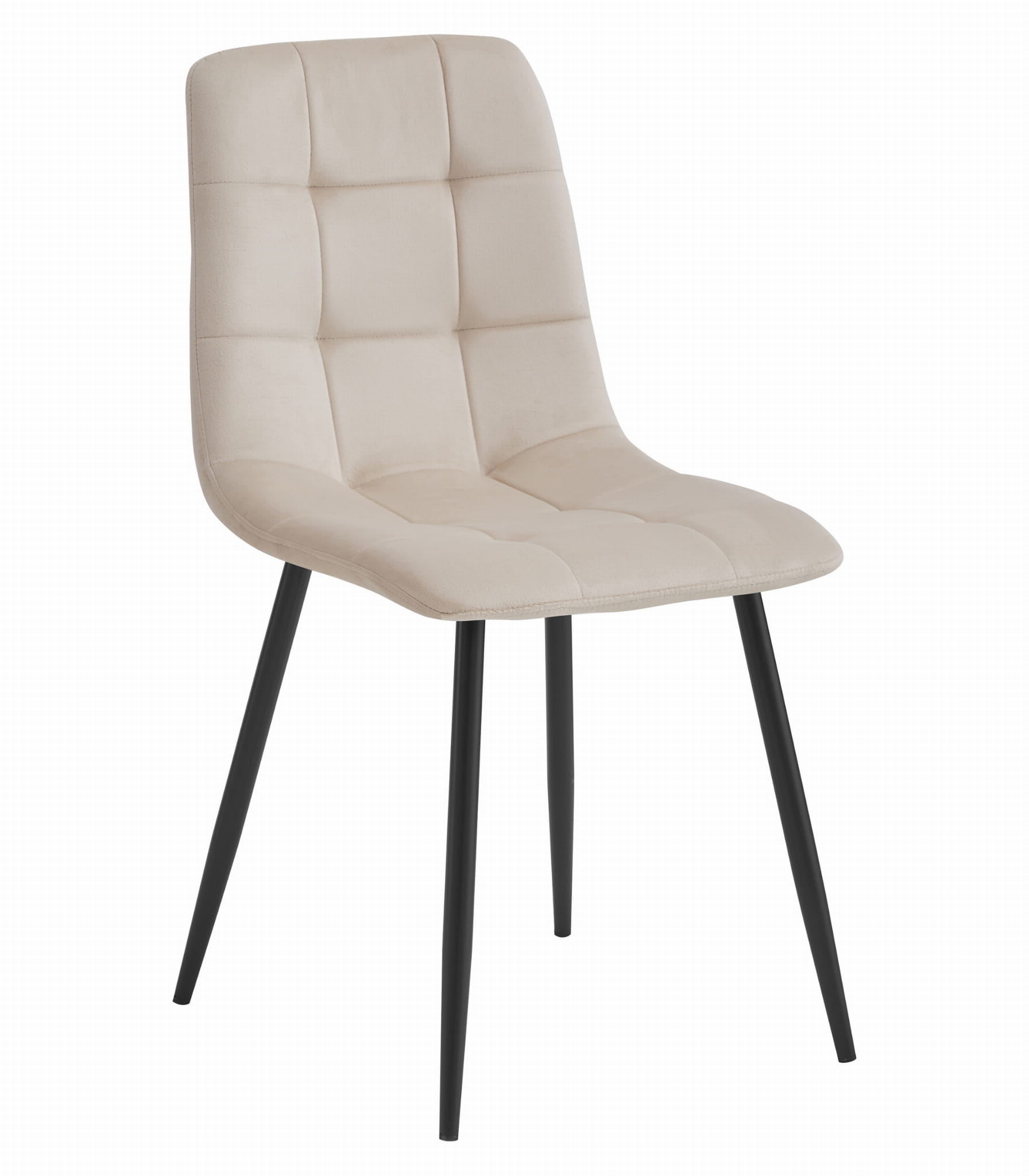 Eetkamerstoel KARA - 4 stuks - beige - fluwelen zitvlak