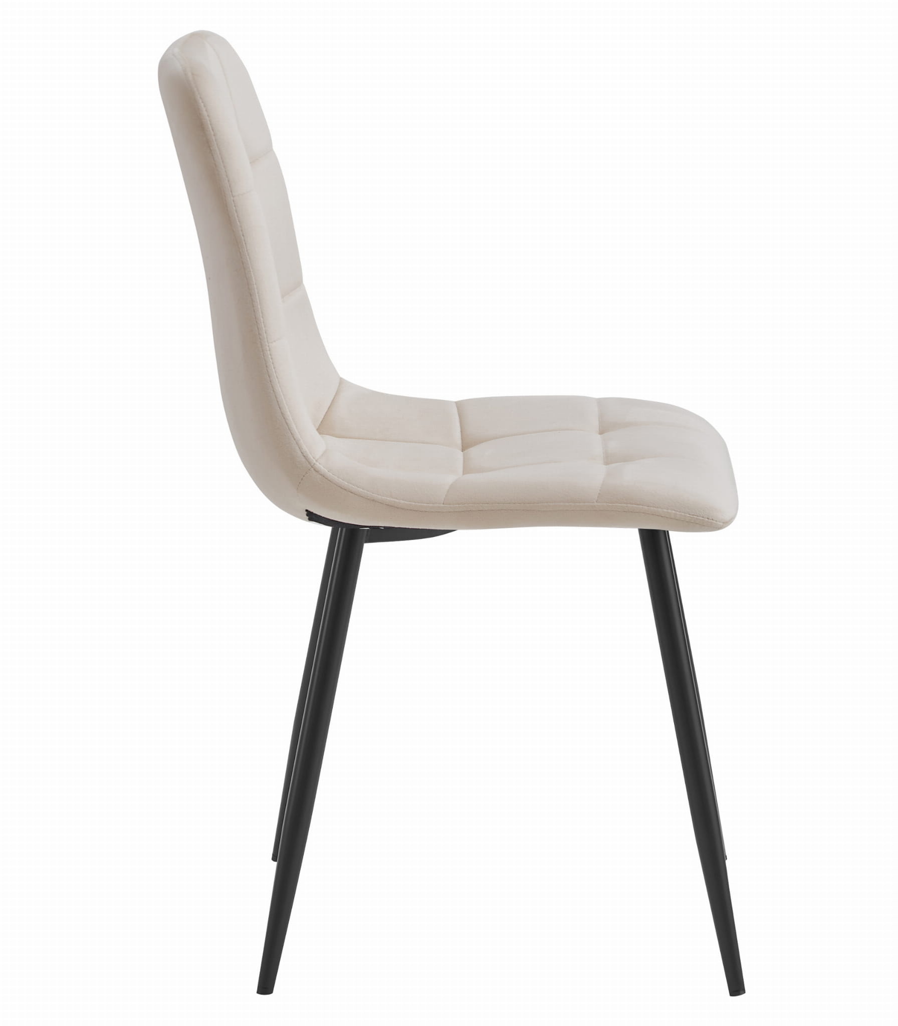 Eetkamerstoel KARA - 4 stuks - beige - fluwelen zitvlak