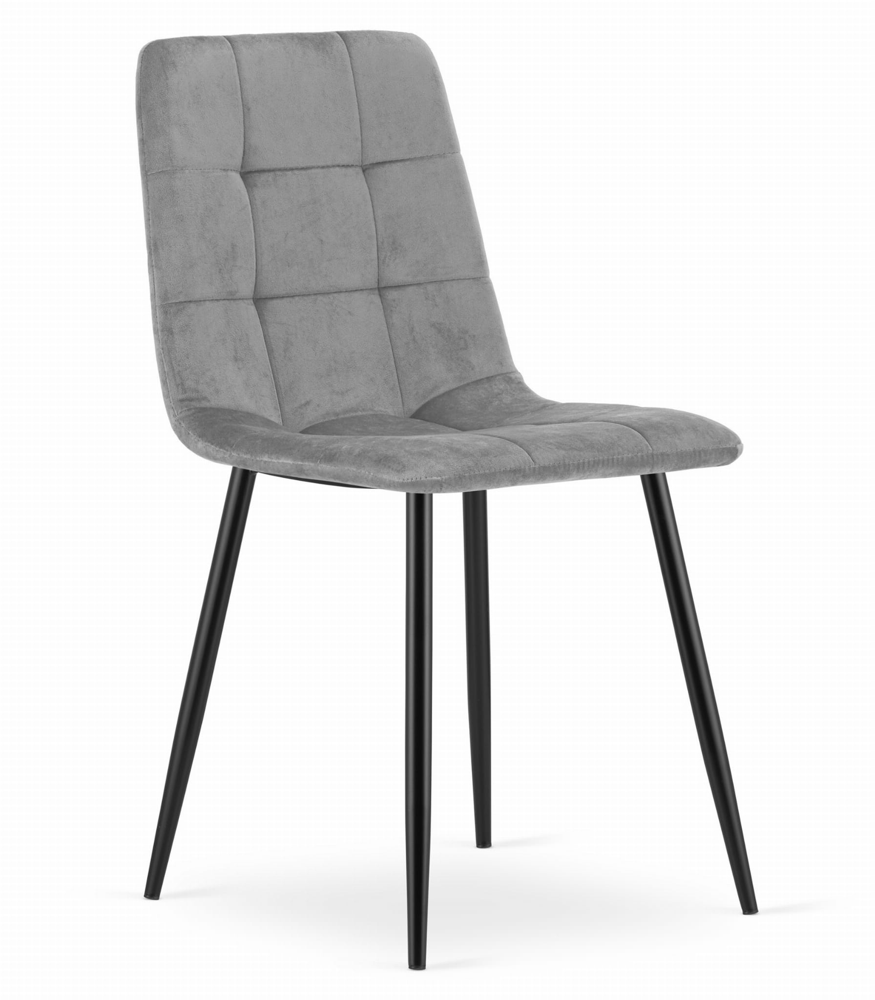 Eetkamerstoel KARA - 3 stuks - lichtgrijs - fluwelen bekleding