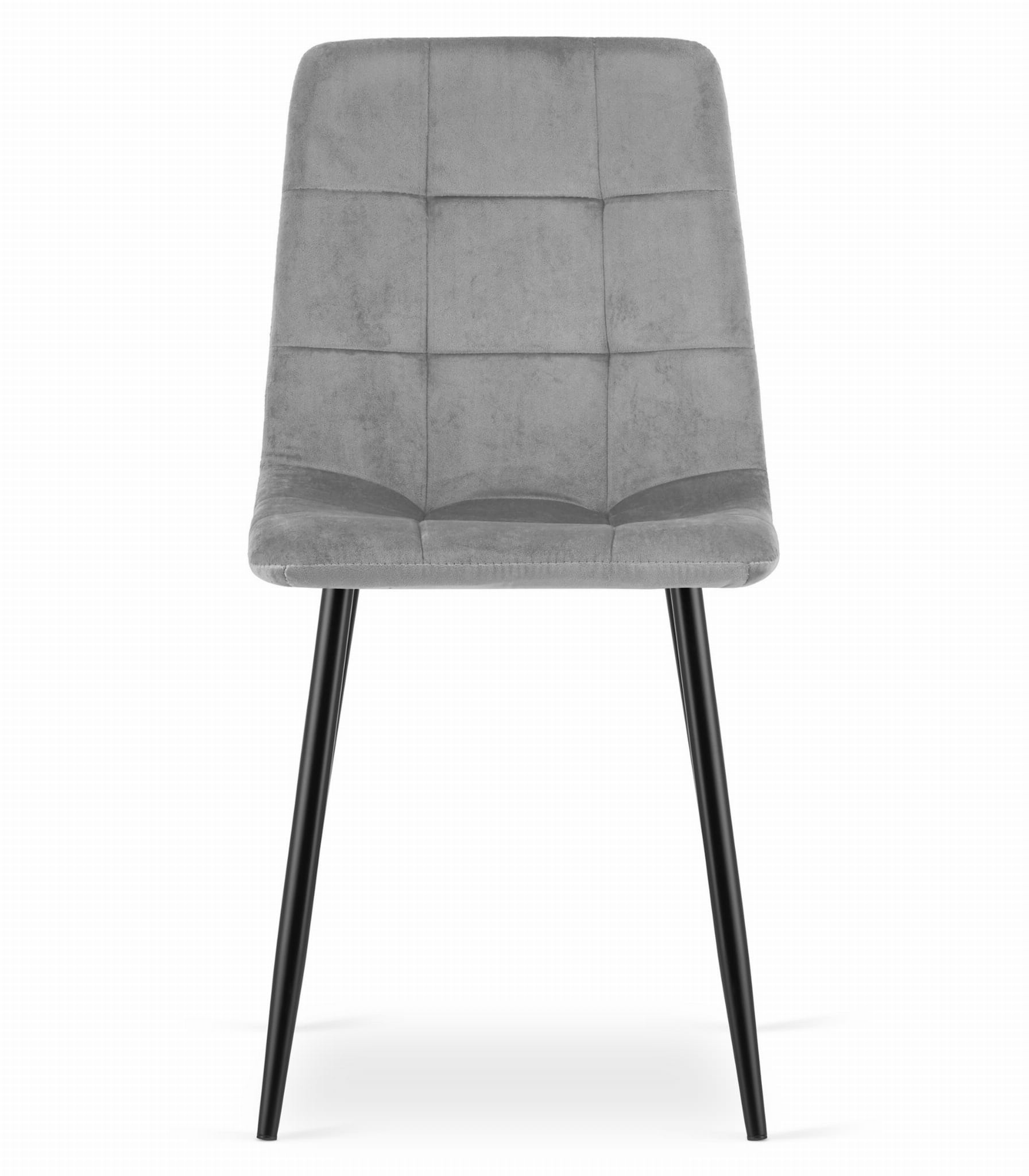Eetkamerstoel KARA - 3 stuks - lichtgrijs - fluwelen bekleding