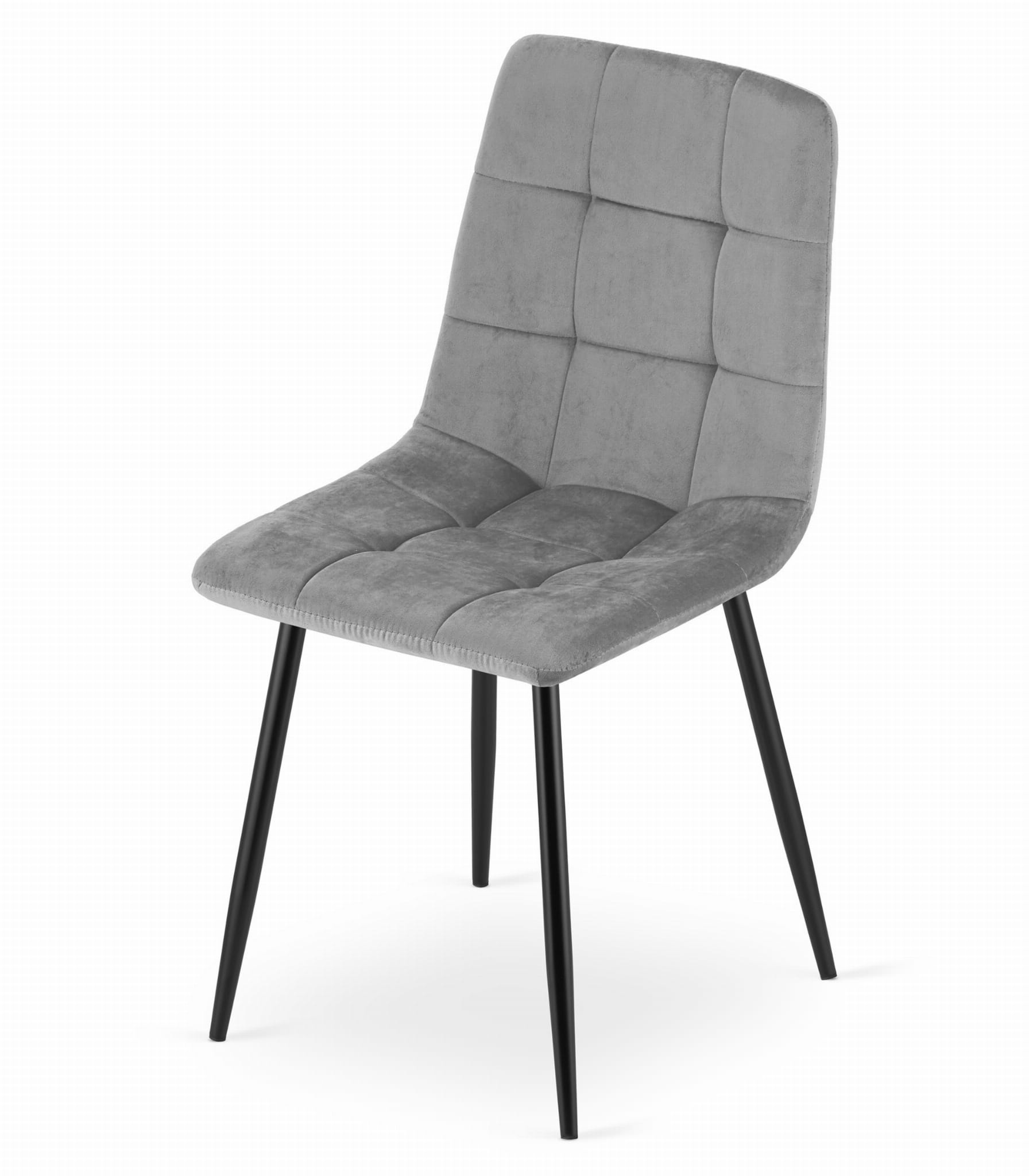 Eetkamerstoel KARA - 3 stuks - lichtgrijs - fluwelen bekleding