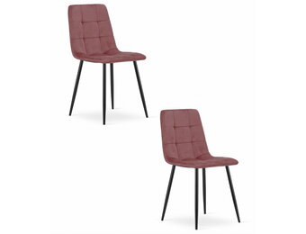 Eetkamerstoel KARA - 2 stuks - donkerroze - 87x45x50.5 cm