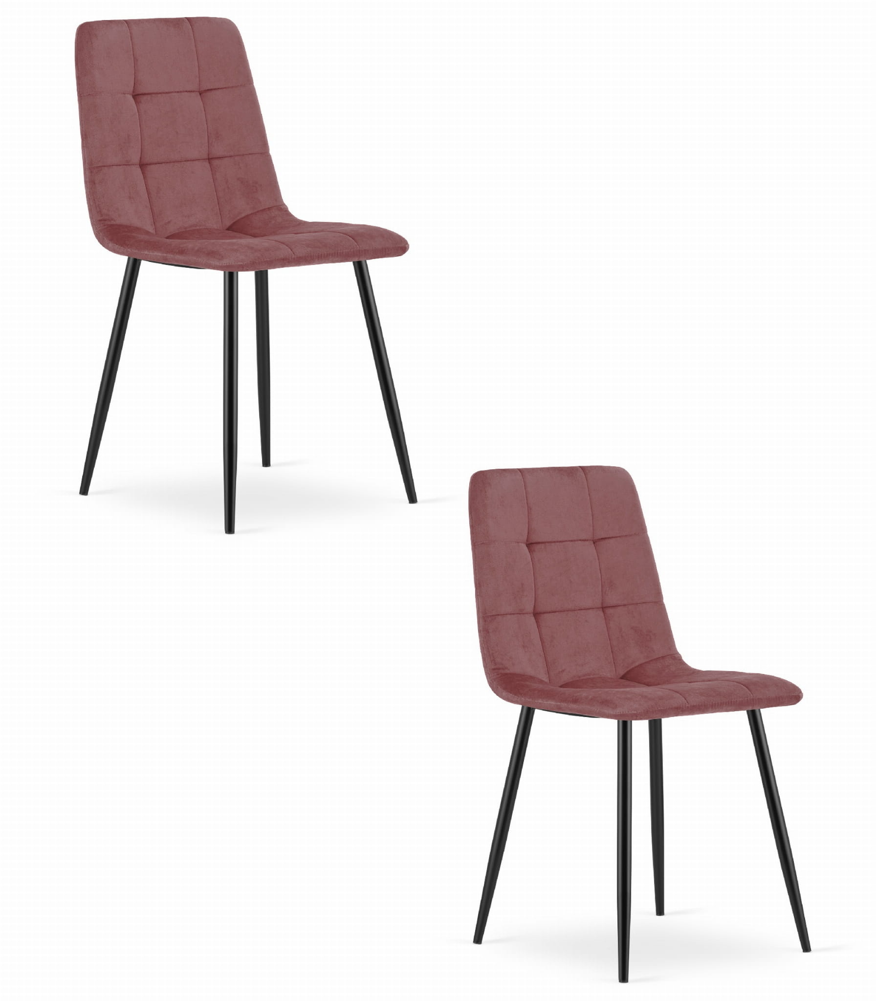 Eetkamerstoel KARA - 2 stuks - donkerroze - 87x45x50.5 cm
