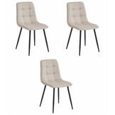 Eetkamerstoel KARA - beige - fluweel - 87x45x50.5 cm