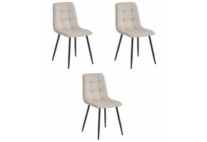 Eetkamerstoel KARA - beige - fluweel - 87x45x50.5 cm