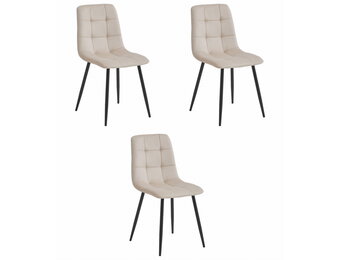 Eetkamerstoel KARA - beige - fluweel - 87x45x50.5 cm