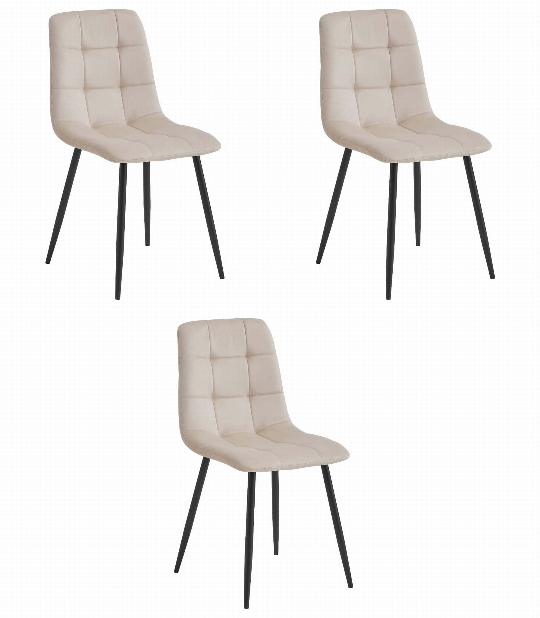 Eetkamerstoel KARA - beige - fluweel - 87x45x50.5 cm