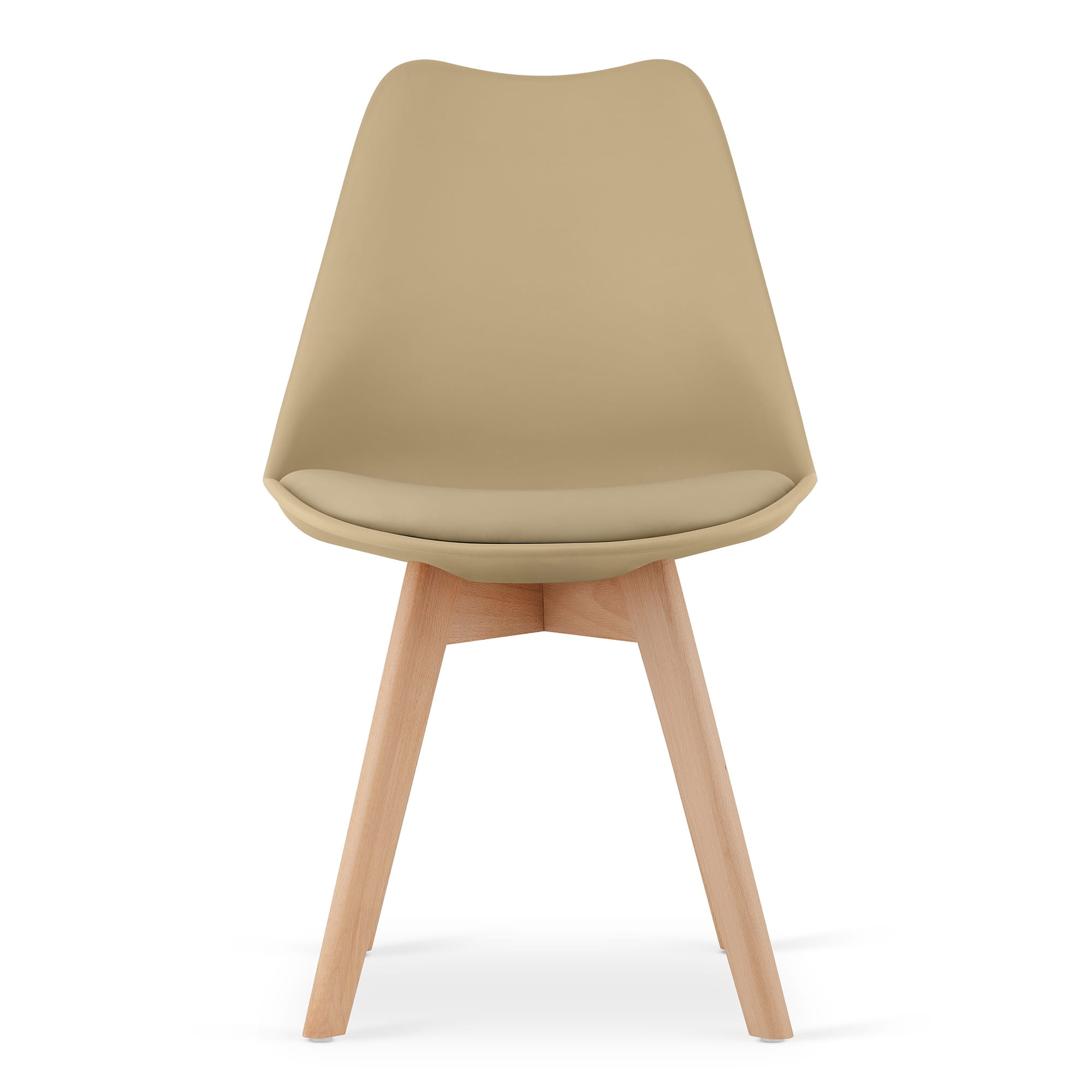 Eetkamerstoel MARK - 2 stuks - donkerbeige - beukenhouten poten