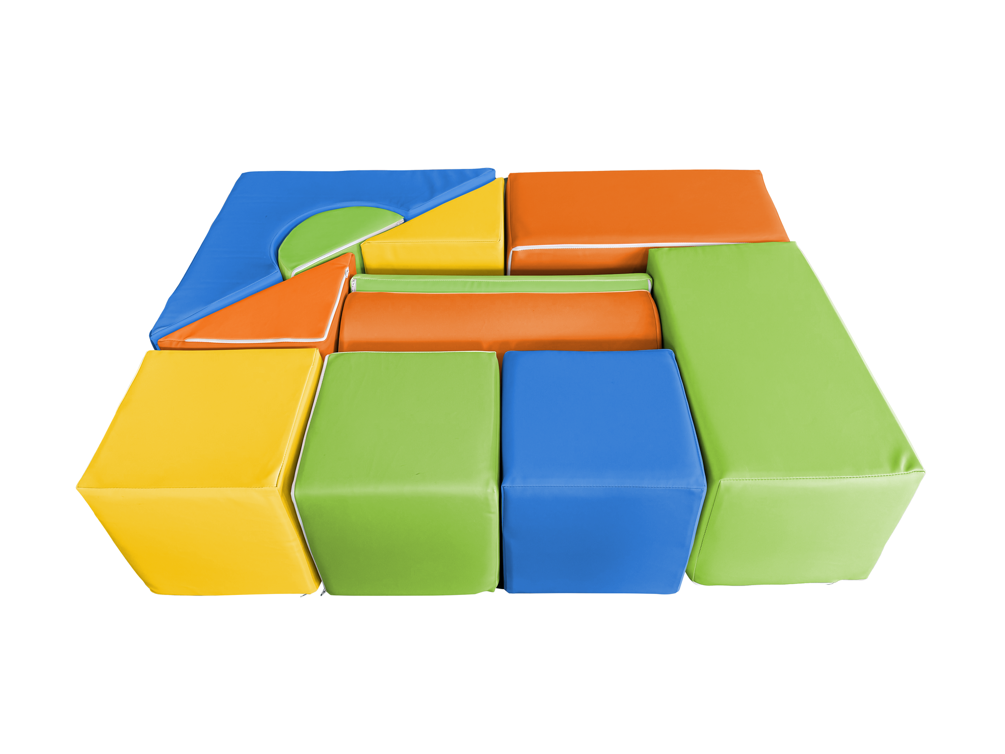Foam blokken - soft play - 15 stuks - groen geel oranje blauw