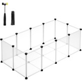 Dierenhok - kleurloos/zwart - 125x63x42 cm - voor kleine huisdieren