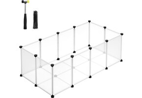 Dierenhok - kleurloos/zwart - 125x63x42 cm - voor kleine huisdieren