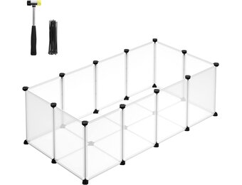 Dierenhok - kleurloos/zwart - 125x63x42 cm - voor kleine huisdieren