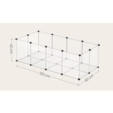 Dierenhok - kleurloos/zwart - 125x63x42 cm - voor kleine huisdieren