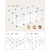 Dierenhok - kleurloos/zwart - 125x63x42 cm - voor kleine huisdieren