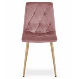 Eetkamerstoel LIBRA - 4 stuks - donkerroze - houtlook poten