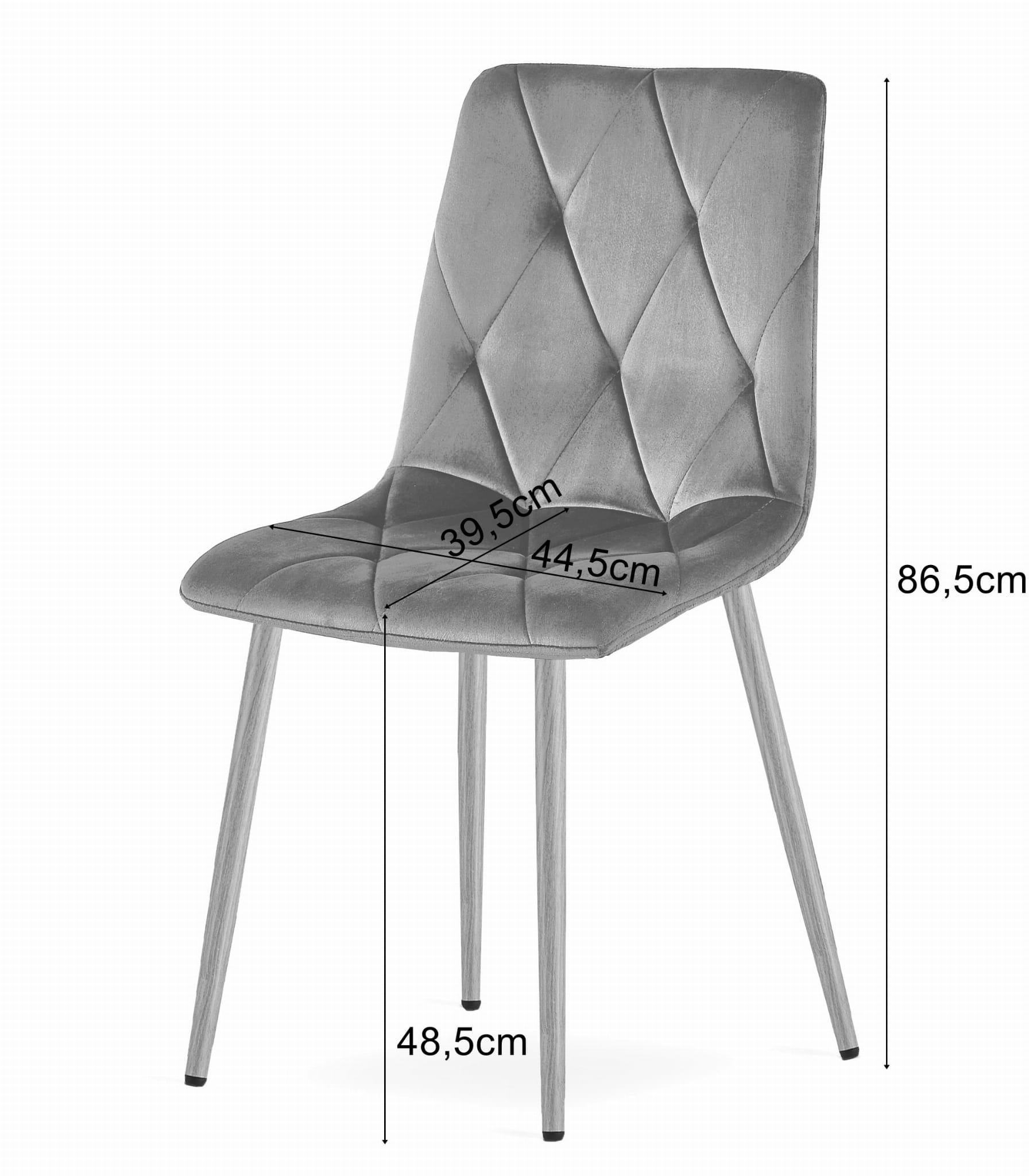 Eetkamerstoel LIBRA - 4 stuks - donkerroze - houtlook poten