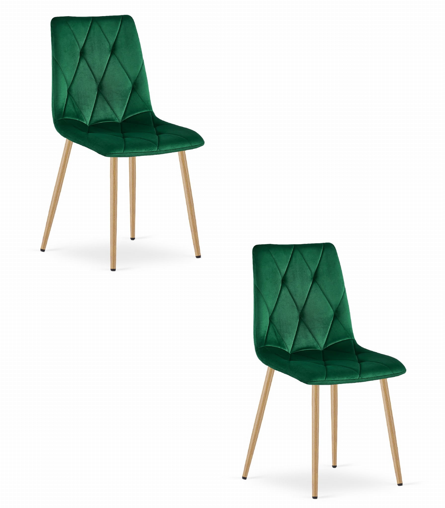 Eetkamerstoel LIBRA - donkergroen - fluweel - 86.5x45x54 cm