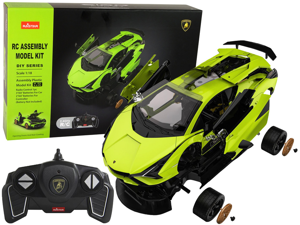Bestuurbare auto - Lamborghini Sian FKP 37 - groen - 26x12x7 cm -