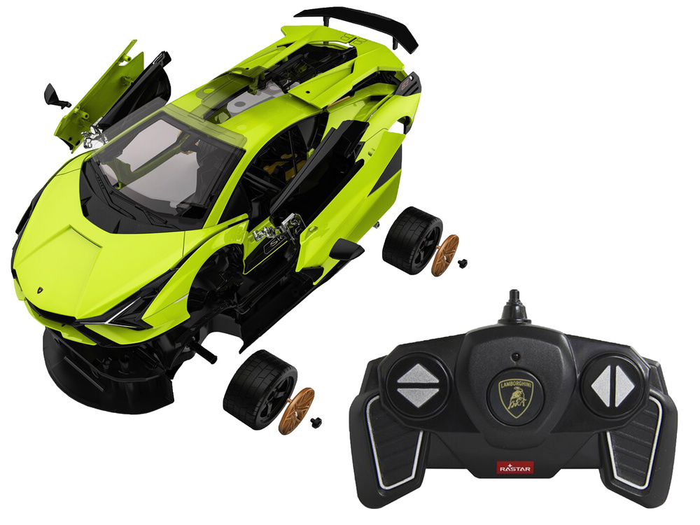 Bestuurbare auto - Lamborghini Sian FKP 37 - groen - 26x12x7 cm -
