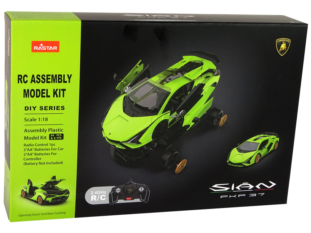 Bestuurbare auto - Lamborghini Sian FKP 37 - groen - 26x12x7 cm -