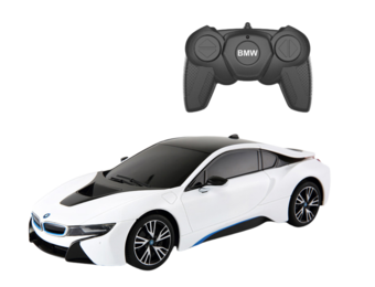 Bestuurbare auto - BMW I8 - wit - 38x13x12 cm