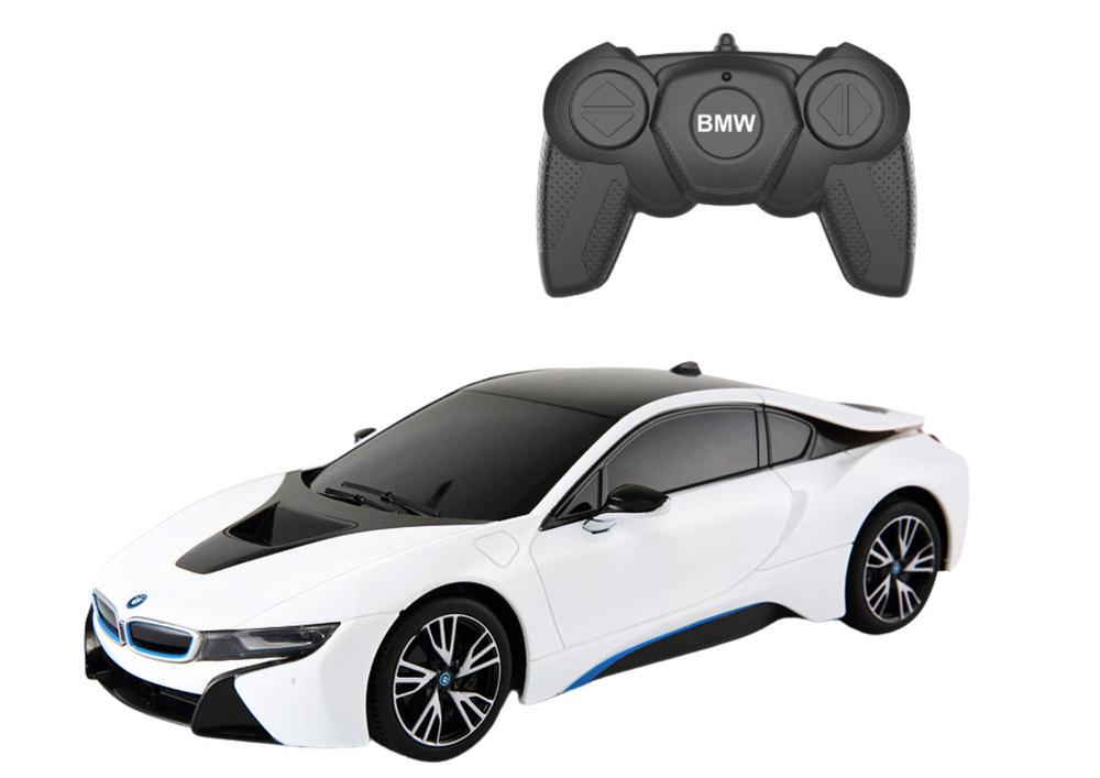 Bestuurbare auto - BMW I8 - wit - 38x13x12 cm
