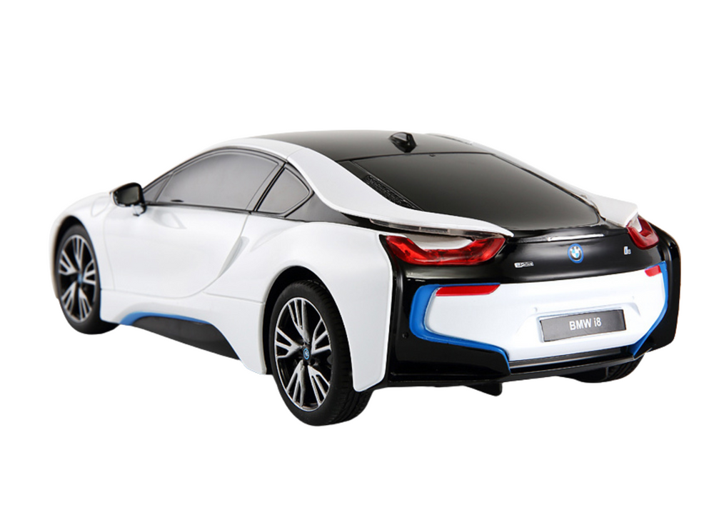 Bestuurbare auto - BMW I8 - wit - 38x13x12 cm