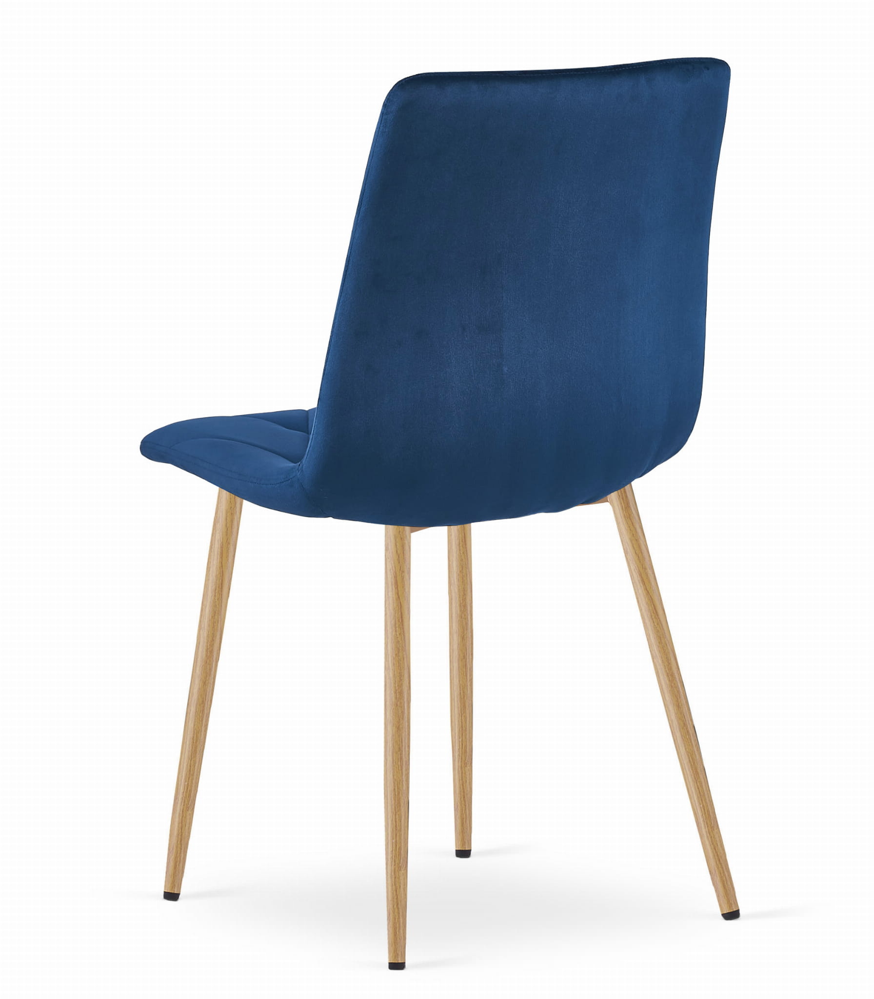 Eetkamerstoel LIBRA - marineblauw - fluweel - metaal met houtlook