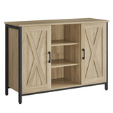 Dressoir - Sonoma/zwart - 100x35x70 cm - afsluitbare ruimte
