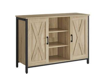 Dressoir - Sonoma/zwart - 100x35x70 cm - afsluitbare ruimte