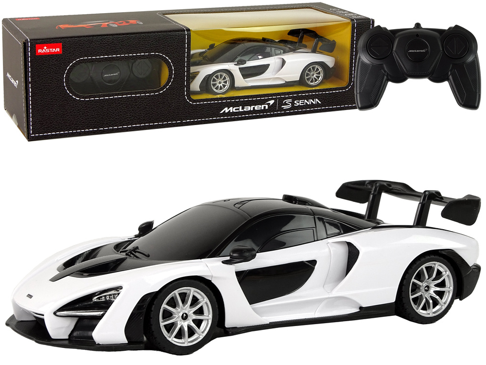 Afstand bestuurbare auto - McLaren Senna - wit - 19x5x8 cm - duurzaam plastic