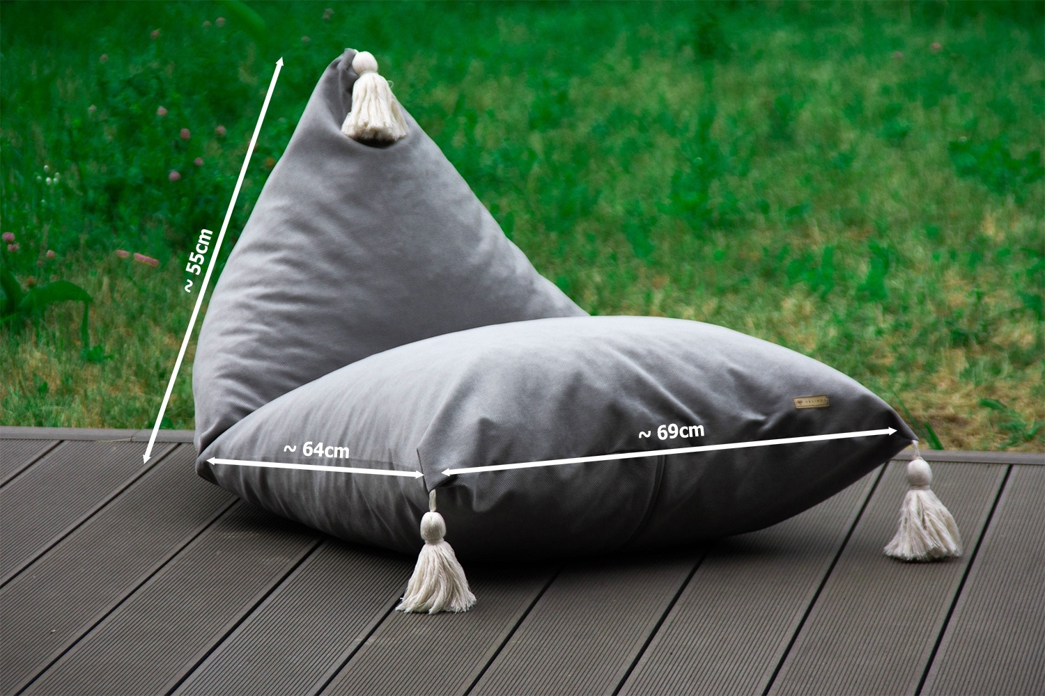 Zitzak kind - grijs - 100% polyester - wasbaar op 40°C